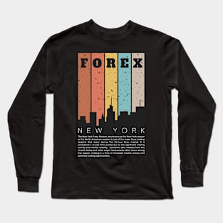 Forex New York Skyline Long Sleeve T-Shirt